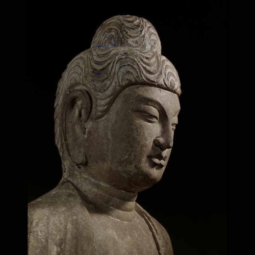 stone carved head of Budha