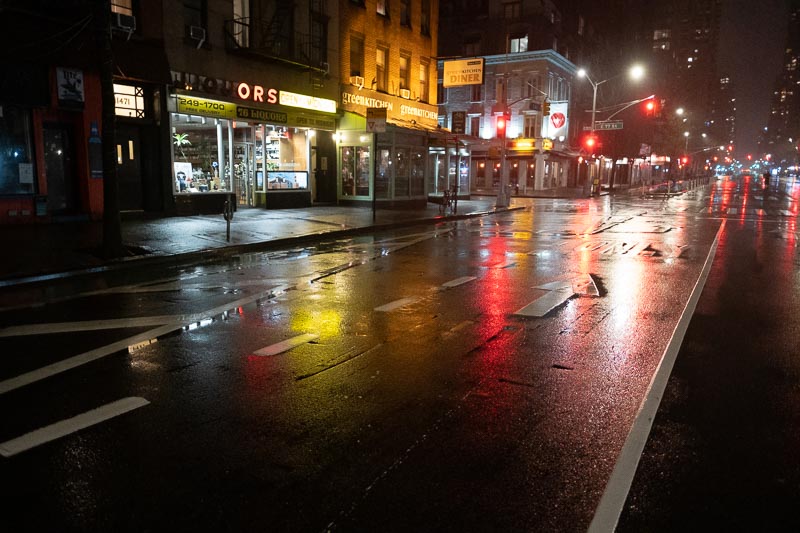 2nd Ave raining night