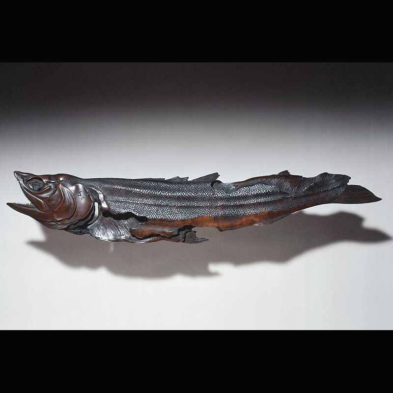 Japanese carved wooden fish