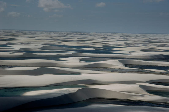 From the air, the Lençois desert