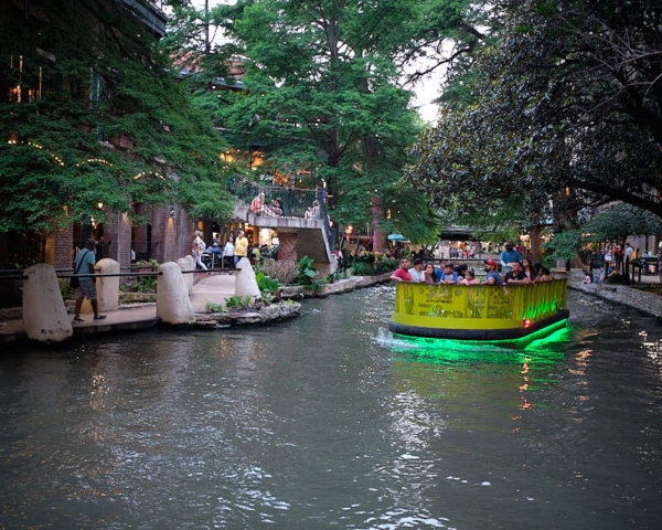 Boat on the river in San Antonio